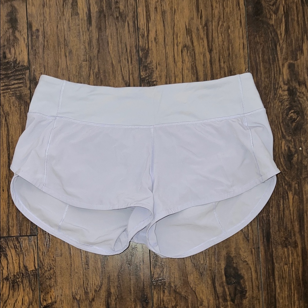 lululemon Light purple 2.5 inch low rise speed up shorts